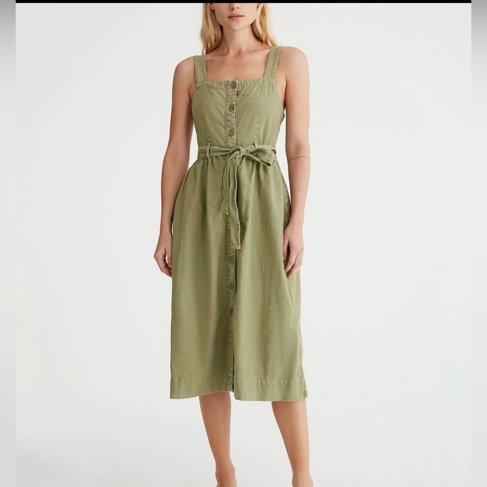 AG NWT Britta Linen Blend Belted Sun Dress Large